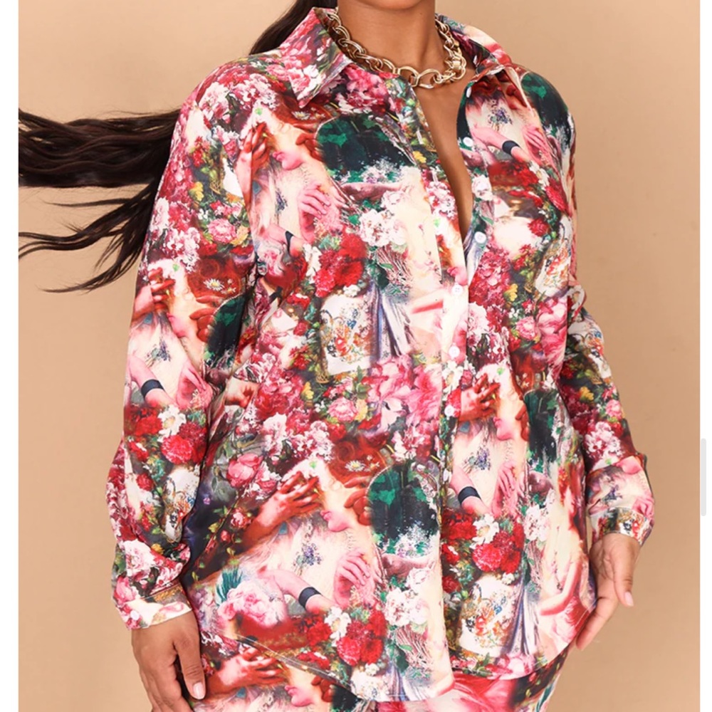 PLT-Floral oversized blouse- BRAND NEW